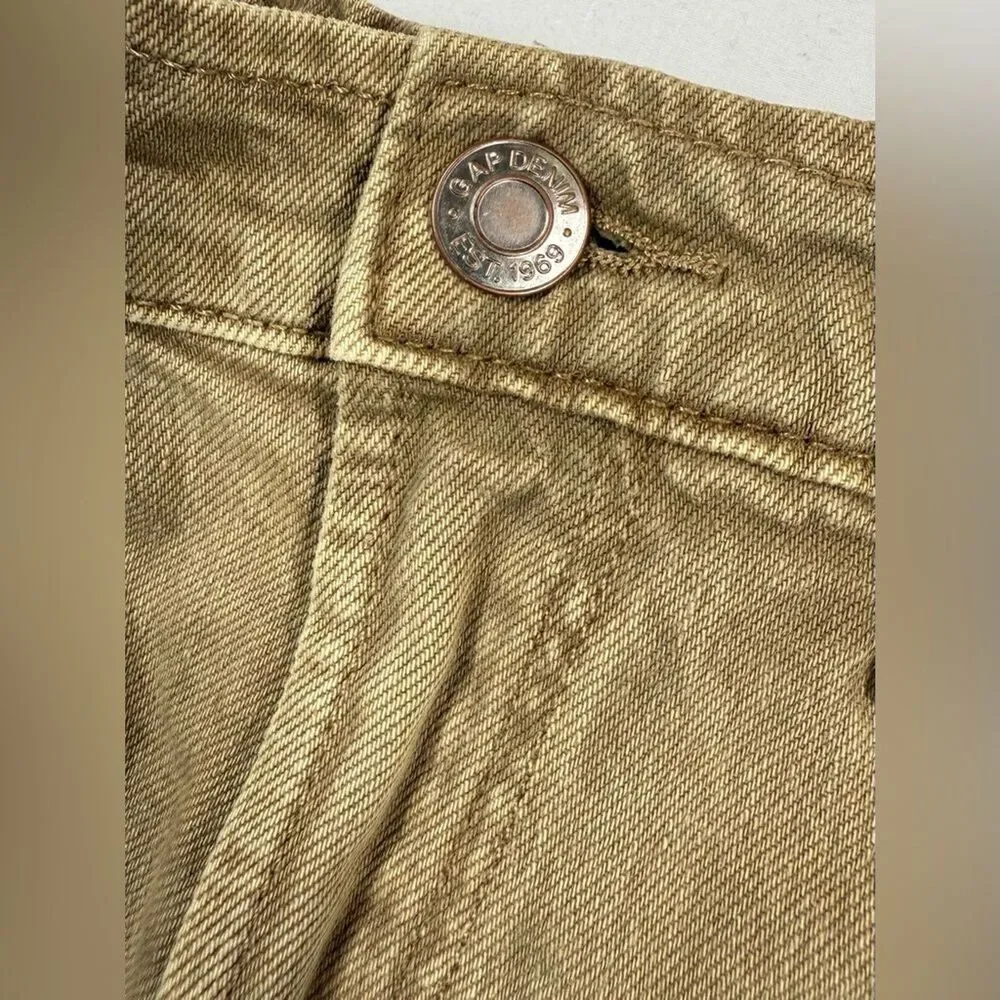 NWT GAP Kids Girlfriend Denim Short High Rise 10 Classic Frayed Khaki NEW